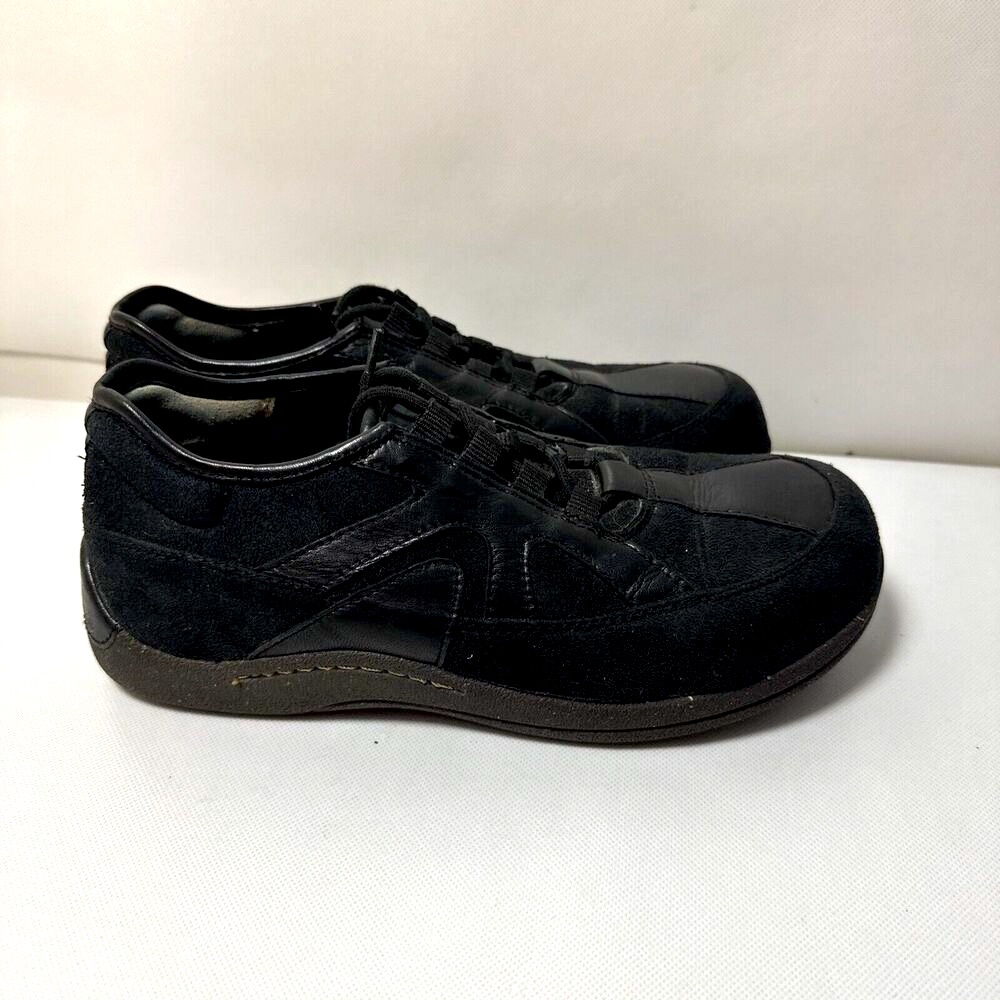 Barefoot Freedom Blue Drew Shoes Womens 9.5WW Roma Black Suede Comfort Lace Up